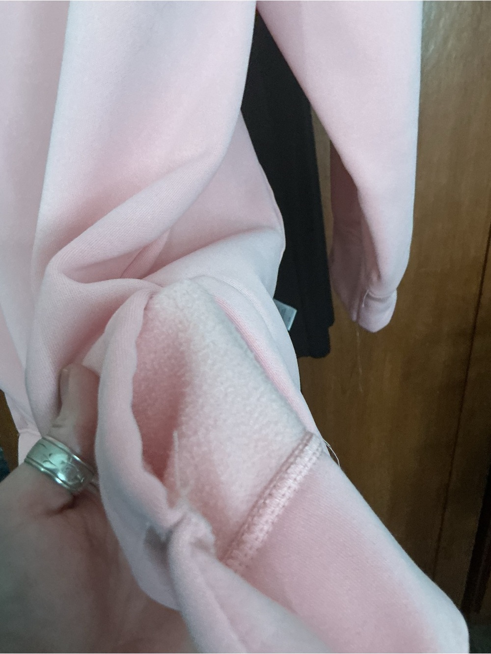 THE WARMY tunic hoodie never warn scuba material outside inside plush fabric - Picture 3 of 4